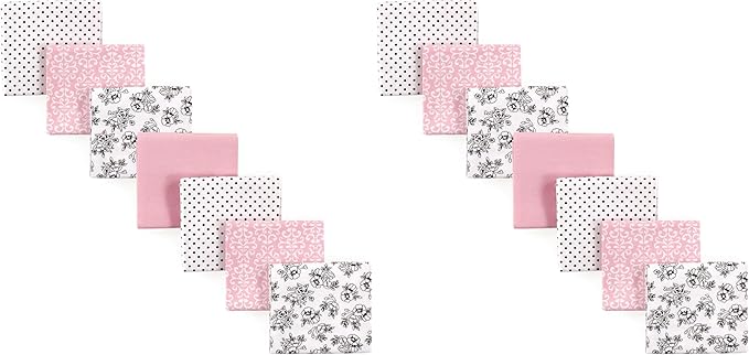 Hudson Baby Unisex Baby Cotton Flannel Receiving Blankets Bundle, Toile, One Size (Pack of 2)