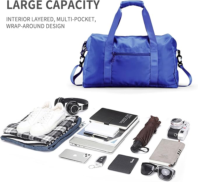 Travel Duffle Bag, Sport Gym Bag for Men and Women with Wet Pocket, Weekender Bag Carry on Tote Bags for Airplane
