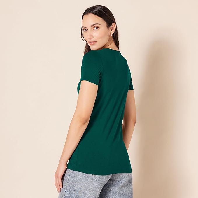 Amazon Essentials Women's Regular-Fit Short-Sleeve T-Shirt (Crewneck and V-Neck Options), Multipacks