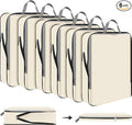 Hosuly 6 Pcs Ultralight Compression Packing Cubes for Travel 17.3 x 12.6'' XL Large Expandable Luggage Organizers for Save Space Family Long Trips (Beige)