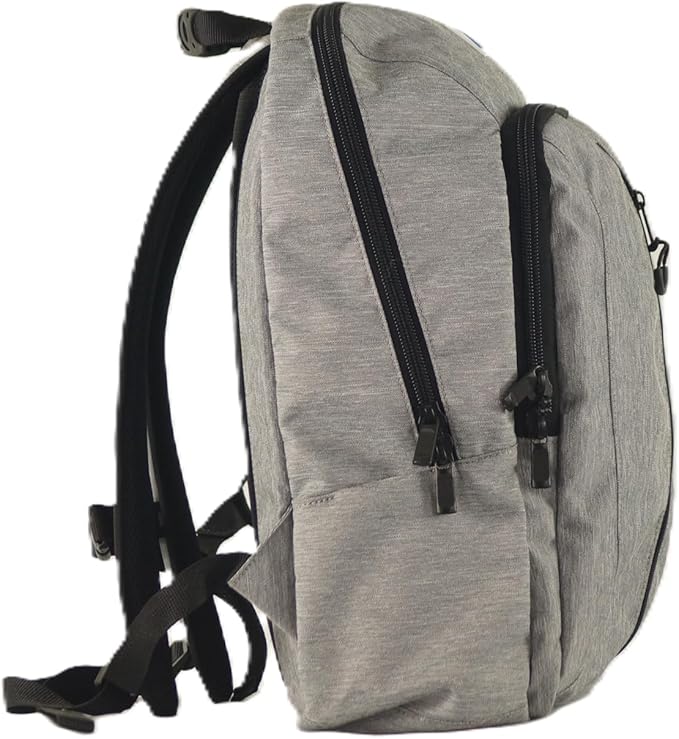 Anti Theft Travel Backpack, 15" Laptop Backpack w/Lockable Hidden Zipper Access Pockets, Water & Slash Resistant Nylon, Locking Carabiner, GPS Pocket. TSA Approved Work Theft Proof Daypack (Gray)