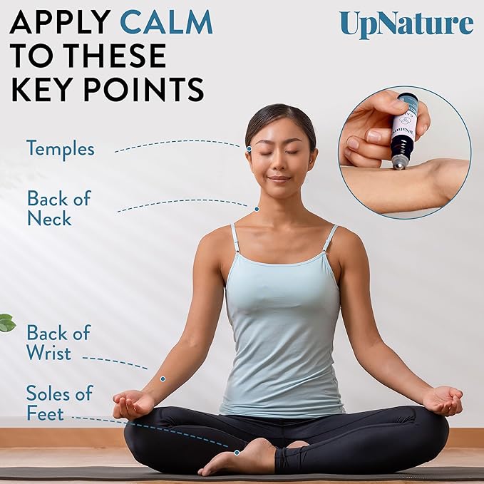 UpNature Calm Essential Oil Roll On - Self Care Gifts for Mom Women Her - 100% Natural Aromatherapy Blend for Relaxation Relief