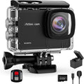 4K60FPS Action Camara Waterproof with 64G Crad- 40M Underwater Camera 170°Angle 48MP Sports Camera with 2.4G Remote Control 2 Batteries Helmet Mount Accessories Kits