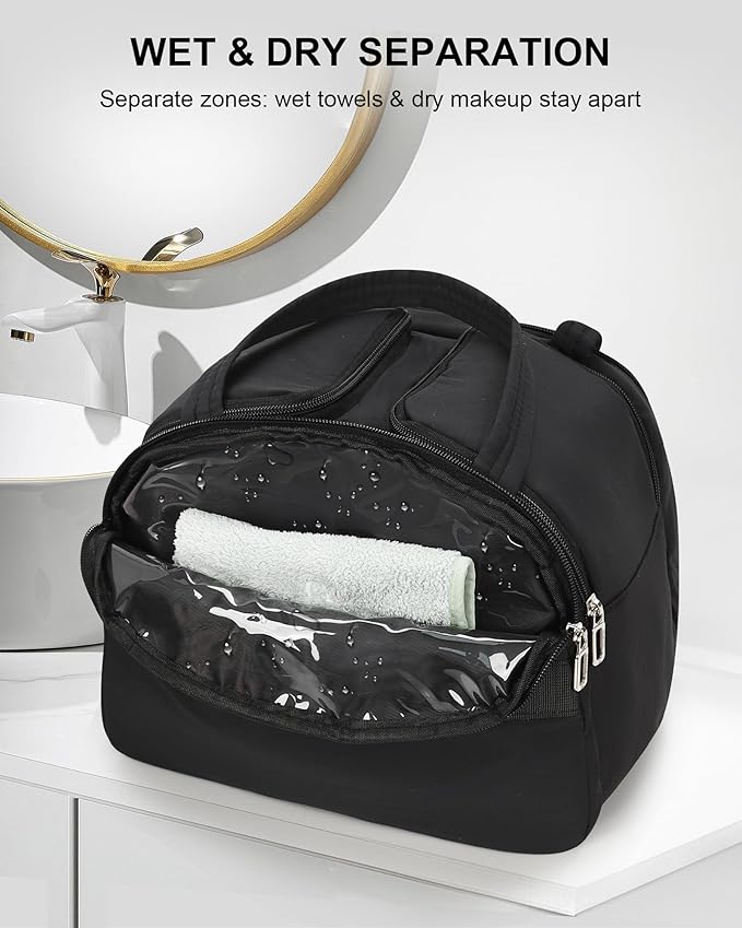 Travel Toiletry Bag, Lightweight Large Toiletry Bag for Women Wide-Open Ultra Light Cosmetic Makeup Bag Standing Toiletry Organizer with Handle for Full-Size Toiletries, Travel Essentials, Accessories