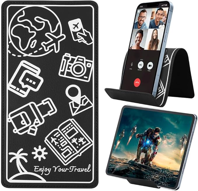 Airplane Travel Essentials for Flying Flex Flap Cell Phone Holder &Flexible Stand for Flying, Traveling, in-Flight, Zoom Video Calls, Books – Airplane Travel Essential, Red