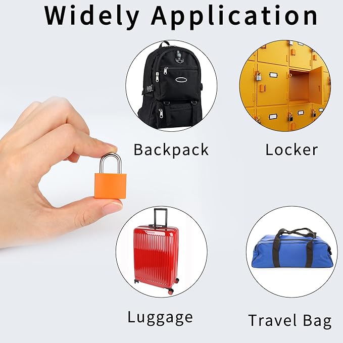 4 Pcs Suitcase Locks with Keys Multicolor Mini Keyed Padlock Febwind Metal Padlock Luggage Padlocks Plastic-Covered Copper Keyed Padlock for Suitcase, Backpack, Boxes, Laptop Bag