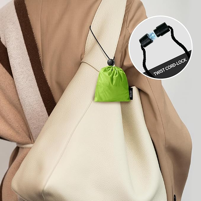 KALIDI Compact Tote Shopping bag Lightweight Foldable Tiny Reusable Grocery Shoulder Bag Crossbody