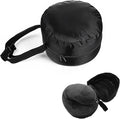 Neck Pillow Bag, Compresses Neck Pillow Case with Zipper, Quick Release Clasp Attaches to Luggage for Travel, Journey Airplane Train, Pillows Not Included, Black