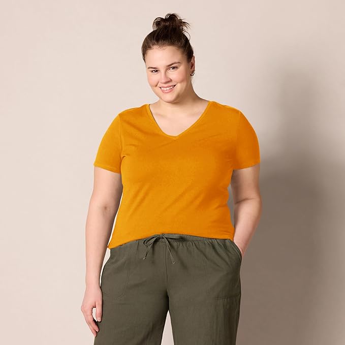 Amazon Essentials Women's Regular-Fit Short-Sleeve T-Shirt (Crewneck and V-Neck Options), Multipacks