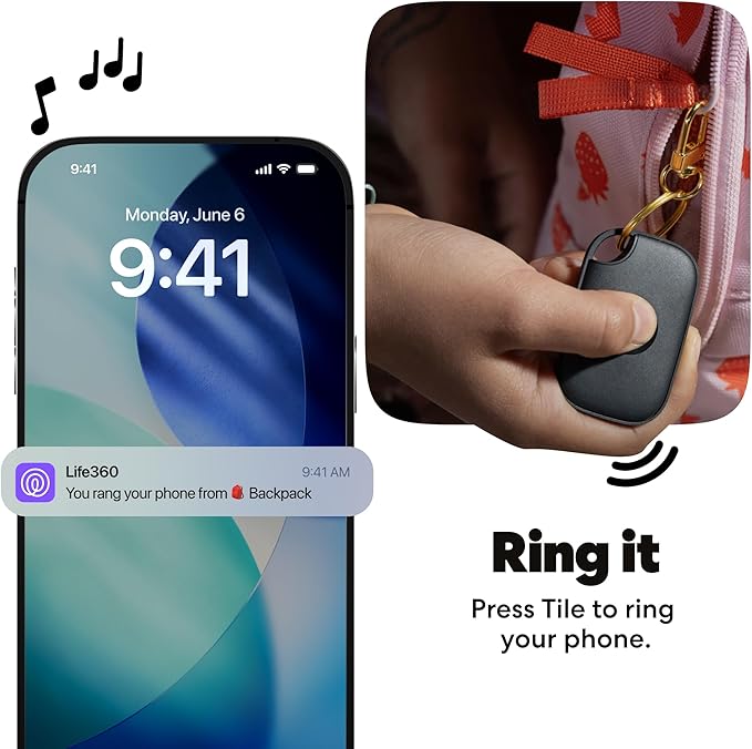 Life360 Tile Pro - Powerful Bluetooth Tracker, Key Finder and Item Locator for Keys Bags, and More. Both iOS and Android Compatible. Phone Finder. 4-Pack (Black/White)