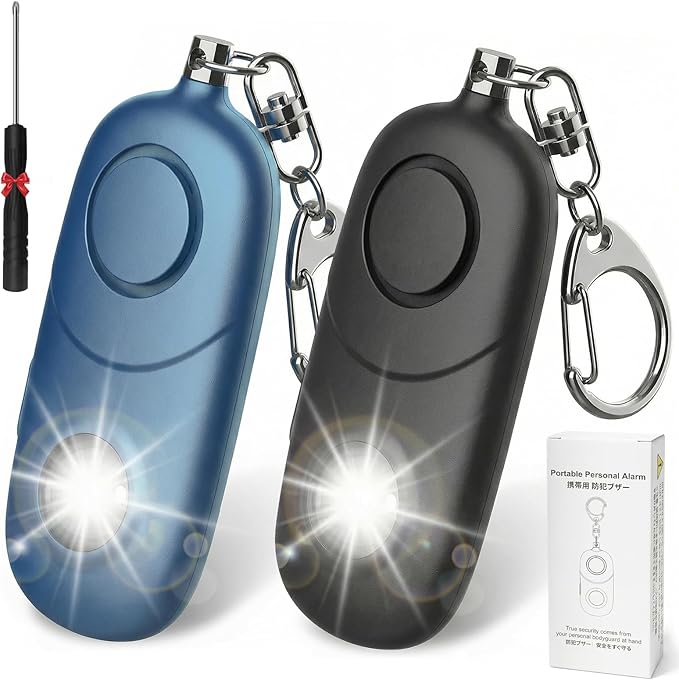 Personal Alarm for Women Keychain Alarm: Qoosea 135dB Emergency Keychain Siren with Strobe Light Loud Siren for Women Kids Students Seniors Emergency Self-Defense for Night Sports