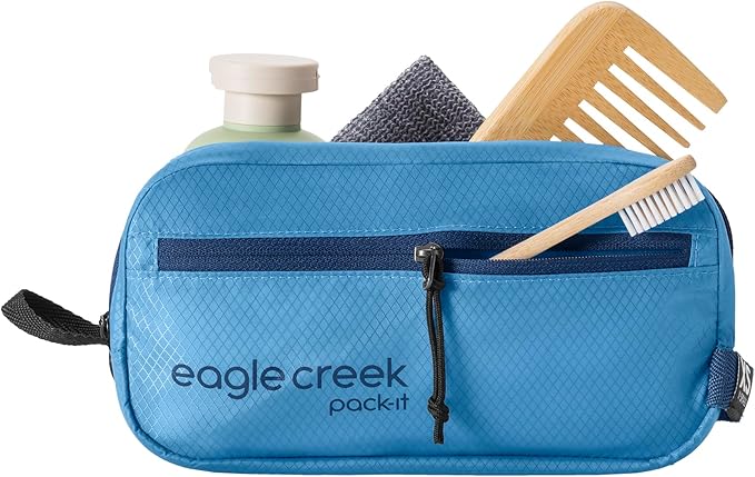 Eagle Creek Pack-It Isolate Quick Trip - Compact Travel Toiletry Bag for Optimizing Luggage Space - Lightweight - Water-Resistant - Easy-Grab Zipper - Sustainable Materials - X-Small - Blue Dawn