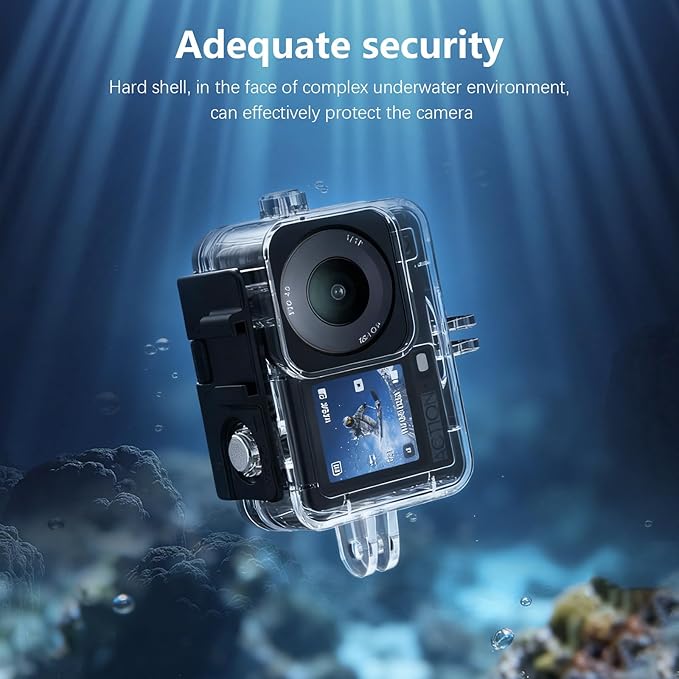 60-in-1 Accessories Kit Compatible with DJI Osmo Action 6 with 70m Waterproof Housing Case, Tempered Glass Screen Protector, Floaty Bobber Grip, Large Carrying Case, Mounts Chest/Head/Handlebar