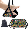 Airplane Foot Hammock for Plane Travel Ajustable Foot Rest for Plane Comfort Sling Airplane Gadgets for Adult Long Fling,Plane Travel Essentials (Flower)