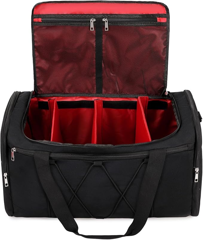 Scothen Sneaker Bag for Travel, Outdoor Sports Gym Bag Shoe Bag for 4 Pairs of Sneakers up to Size 14, Travel Duffel Bag with 3 Adjustable Dividers & Shoulder Strap, Sneakerhead Gift