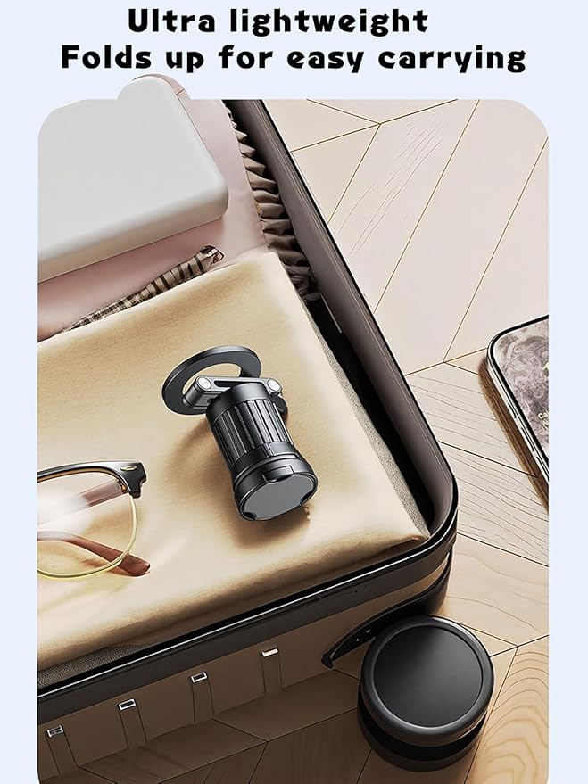 Airplane phone holder,Aluminum phone stand ,Travel Essentials Phone Holder for Magnetic,1080°Degree Rotation,Clamping device for free hands，vacuum magnetic phone stand,Accessories Compatible with All