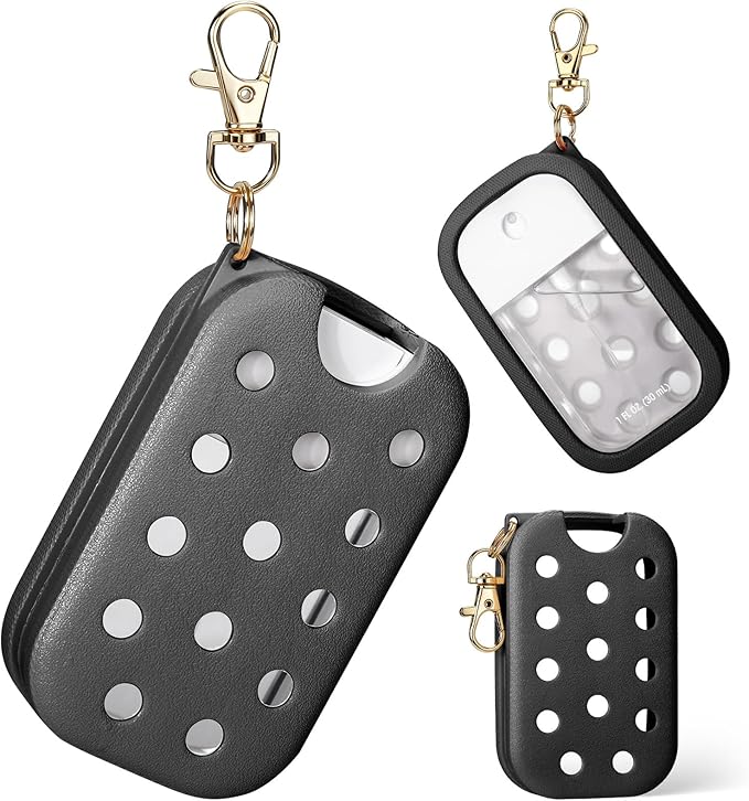 Palksky Hand Sanitizer Spray Case for Touchland,Hand Sanitizer Case with Keychain Holder for Power Mist and Glow Mist1 fl OZ Travel Size(Black),Not Include Spray