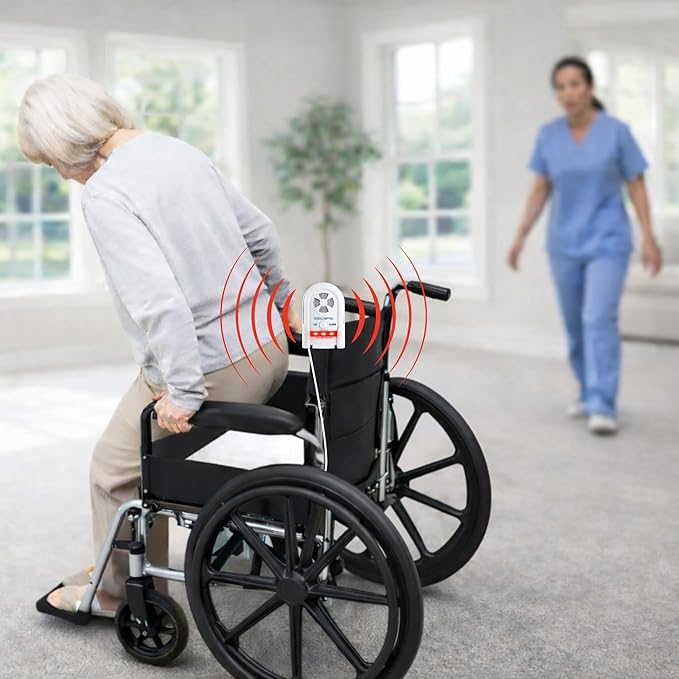 Secure Safety Solutions Chair Alarm for Elderly Dementia Patients - 80-120 dB Patient Monitor, 12" x 12" Sensor Pad - Fall Prevention Devices, Caregiver Alert Monitoring, Complement to Bed Alarm