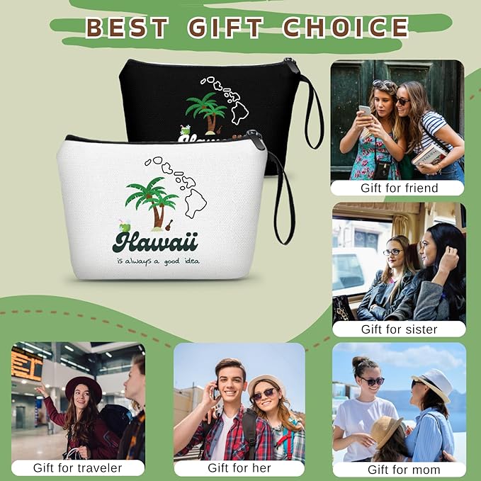 Hawaii Gifts Makeup Bag Travel Birthday gifts for Women, Traveler, Coworker, Daughter, Mom, Sister,Friend
