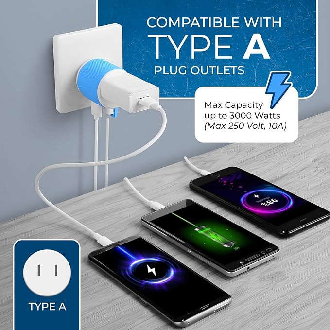OREI Japan, Philippines Travel Plug Adapter- USA Inputs - Type A (U2U-6), Will work with Cell Phones, Camera, Laptop, Tablets, iPad, iPhone and More
