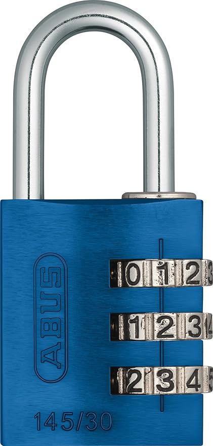 ABUS 145/30 Non-TSA Combination Lock for Hard Cases, Luggage, Resettable, Blue