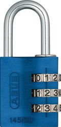 ABUS 145/30 Non-TSA Combination Lock for Hard Cases, Luggage, Resettable, Blue