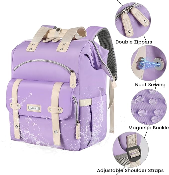 FALANKO Laptop backpack for Women, Computer Backpack Fits 15.6Inch Laptop with RFID Water Resistant Teacher work nurse Doctor