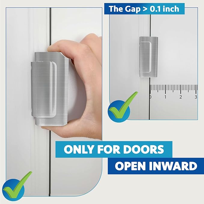 Dwell+Good Door Reinforcement Lock (2-Pack) - DIY Nickel Home Security Door Lock for Front Door - Security Locks for Doors Inside | Child Proof Door Lock for Kids Safety - Withstand 800 LB of Force