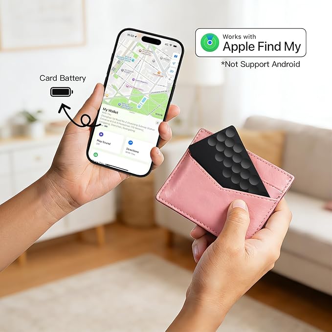 2026 Smart Card Air Tag | Bluetooth Wallet GPS Tracker [Apple MFi Certified iOS Only] | Thin Eco-Friendly Alternative Work with Apple Find My | 6-10 Years Battery | Find Item Locator for Keys, Bags