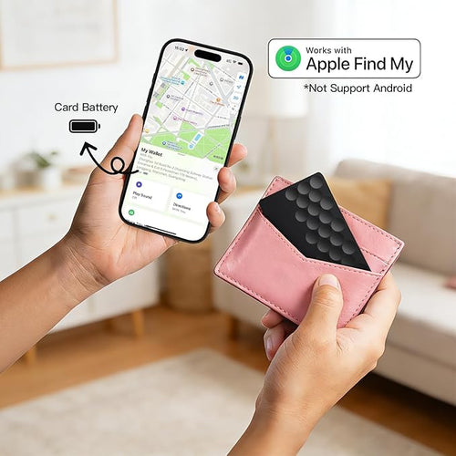 2026 Smart Card Air Tag | Bluetooth Wallet GPS Tracker [Apple MFi Certified iOS Only] | Thin Eco-Friendly Alternative Work with Apple Find My | 6-10 Years Battery | Find Item Locator for Keys, Bags