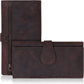 Real Leather Women Wallet Leather with RFID Blocking -Trifold Card Holder Designer Ladies Clutch with ID Window Wallets