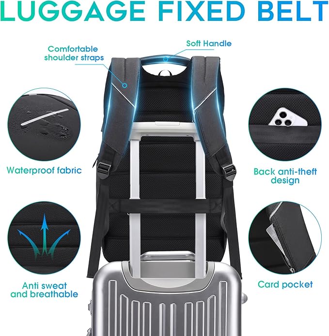 BANGE Travel Backpack for 15.6 Inch Notebook,Lightweight Work Backpacks for Men, Daily Fashion Backpack for Men and Women