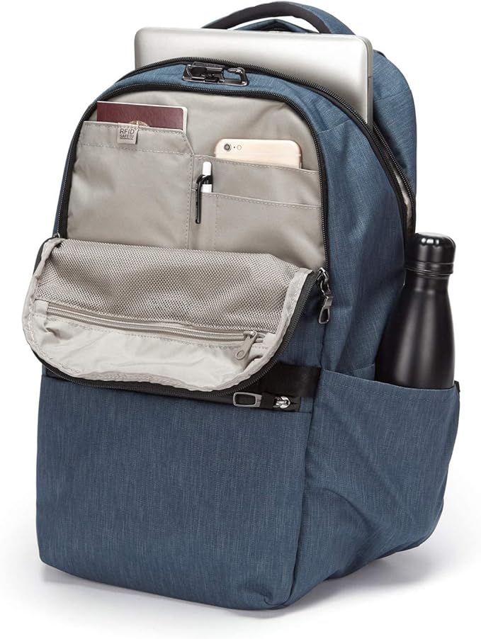 Pacsafe Metrosafe X Anti Theft 25L Backpack - With Padded 15" Laptop Sleeve, Dark Denim (30645646)