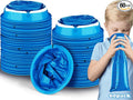 Valchoose 60 Pack Kids Barf Bags, Children Emesis Bags Disposable 800ml, Leak-Proof, Puke, Throw Up, Nausea, Vomit, Easy to Use, Perfect for Car Sick, Motion, Chemo, Road Trip, Travel (Blue)