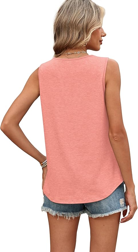 WIHOLL Tank Tops for Women Summer Outfits 2026 Crewneck Spring Casual Sleeveless Shirts Blouses Clothing