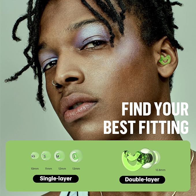 Rave Earplugs –19dB Noise Reduction Ear Plugs for Concerts, Festivals, and Live Events,Reusable and Custom-Fit Design