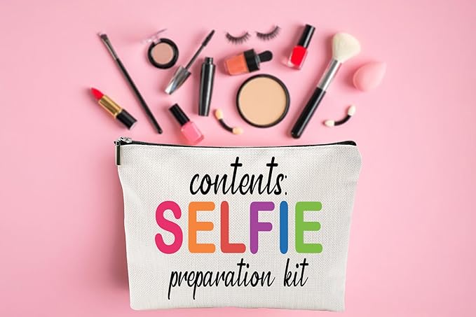 ZUYUROU Funny Cosmetic Bag - Travel Pouch for Beauty Essentials, Selfie Preparation Kit, Girls Birthday Gifts