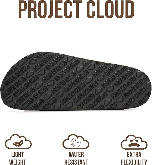 Project Cloud 100% Genuine Leather Flat Sandals For Women 2026 Cork Footbed Womens Sandals with Memory Foam and arch support Vacation Essentials Slides for Women Footwear (Venita)