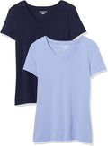 Amazon Essentials Women's Regular-Fit Short-Sleeve T-Shirt (Crewneck and V-Neck Options), Multipacks