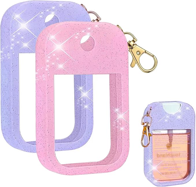 Silicone Case for Touchland Hand Sanitizer Spray – Hand Sanitizer Case Protective Holder with Keychain, Compatible with Power Mist & Glow Mist 1 fl oz