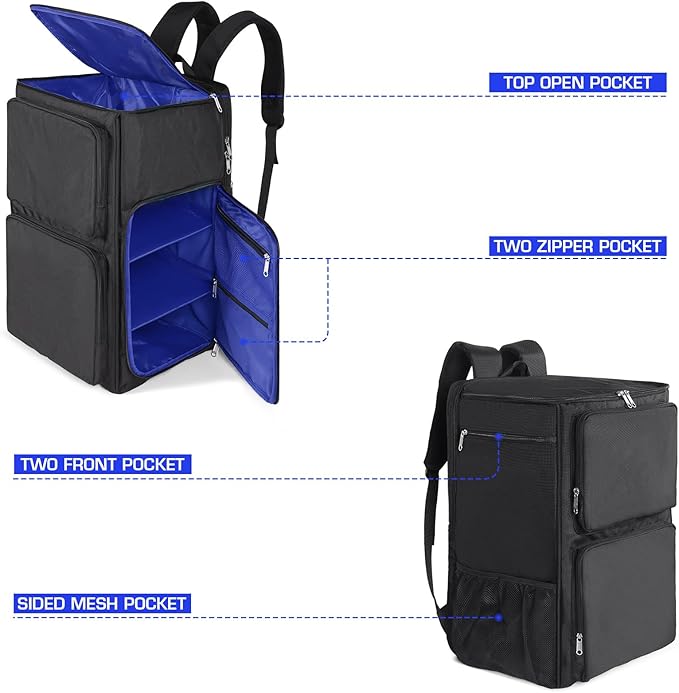 Gatycallaty Sneaker Bag Travel Shoes Duffel Bag Carry On Adjustable Compartment for Workout Travel Gym (Navy)