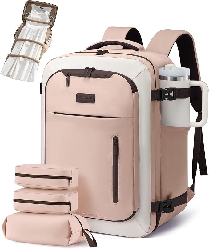 LOVEVOOK Travel Backpack for Women Men with Garment Bag, 50L Carry on Backpack as TSA Personal Item Flight Approved, Luggage Daypack Fits 17.3" Laptop, Overnight Business Weekender Travel Essential