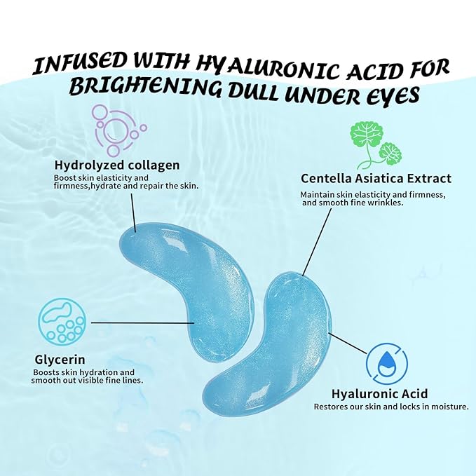 Maskiss Under Eye Patches (25 Pairs), Hyaluronic Acid Eye Masks for Dark Circles Puffy Eyes Undereye Bags, Collagen Eye Patches for Wrinkles and Hydrate, Skin Care Gift for Her