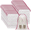 Shoe Bags for Travel, 13.8" x 11.8" Travel Shoe Bags for Packing, Large Waterproof Portable Travel Shoe Storage Bags Travel Essentials Women for and Men (20, Cherry)