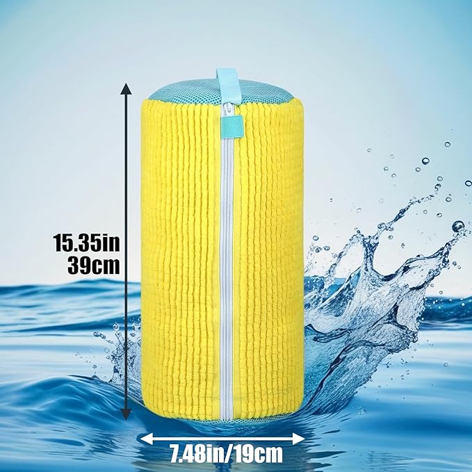 2 Pack Shoe Washing Machine Bag Shoe Washing Bag Shoe Mesh Laundry Bags Shoe Bags for Travel Reusable Shoe Cleaning Bag for All Shoe Sizes (Yellow)