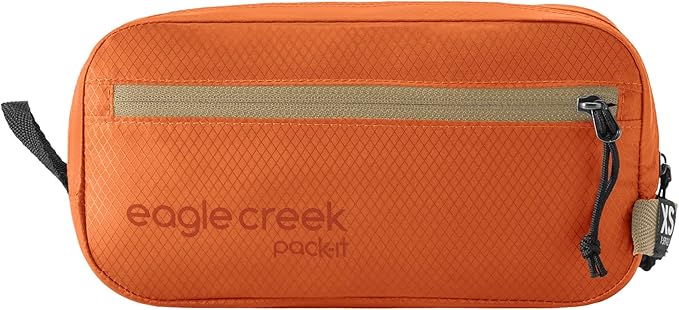 Eagle Creek Pack-It Isolate Quick Trip - Compact Travel Toiletry Bag for Optimizing Luggage Space - Lightweight - Water-Resistant - Easy-Grab Zipper - Sustainable Materials - X-Small - Mandarin