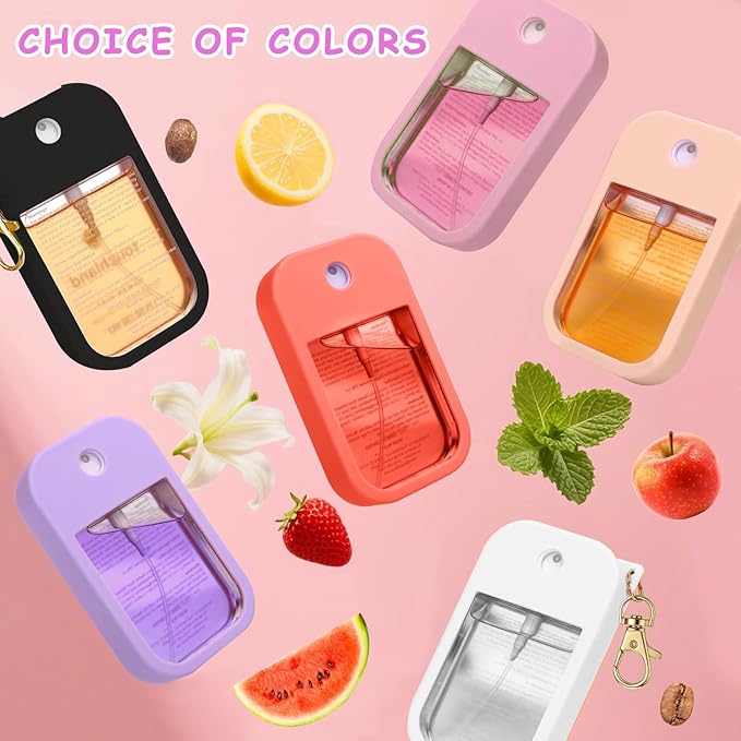 Silicone Case for Touchland Hand Sanitizer Spray 1 FL OZ., Stylish Protective Cover with Keychain Hanging Accessory