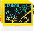 TEKFUN 12 Inch LCD Writing Tablet for Kids, Coloring Drawing Pad, Mess Free Doodle Board, Airplane Travel Toys for Boys and Toddlers, Road Trip Essentials, Gifts for 3-8 Year Old Girls (Yellow)