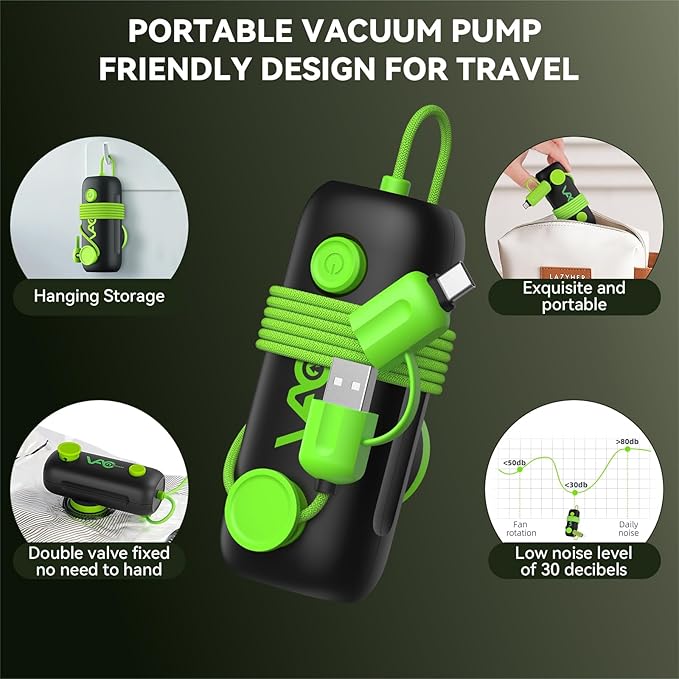Vacuum Bags for Travel - USB Electric Pump, 12 Pack Carry-on Size Vacuum Seal Bags for Clothing - Space Saver Vacuum Storage Bags for Luggage, Travel Essentials.