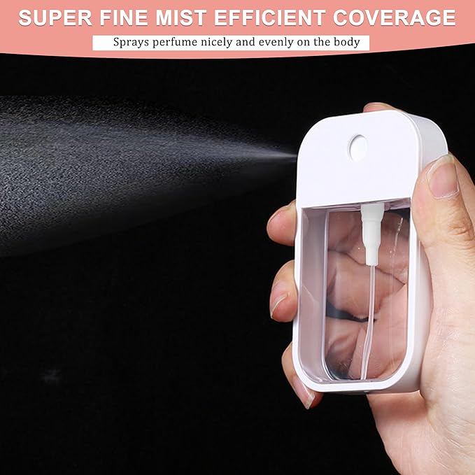 Refillable Hand Sanitizer Spray Bottle Keychain - 1oz / 50ml Leakproof Empty Spray Bottle with Silicone Case, Funnel & Clip,Portable Mini Travel Sanitizer Holder for Purse, Pocket, Gym Bag